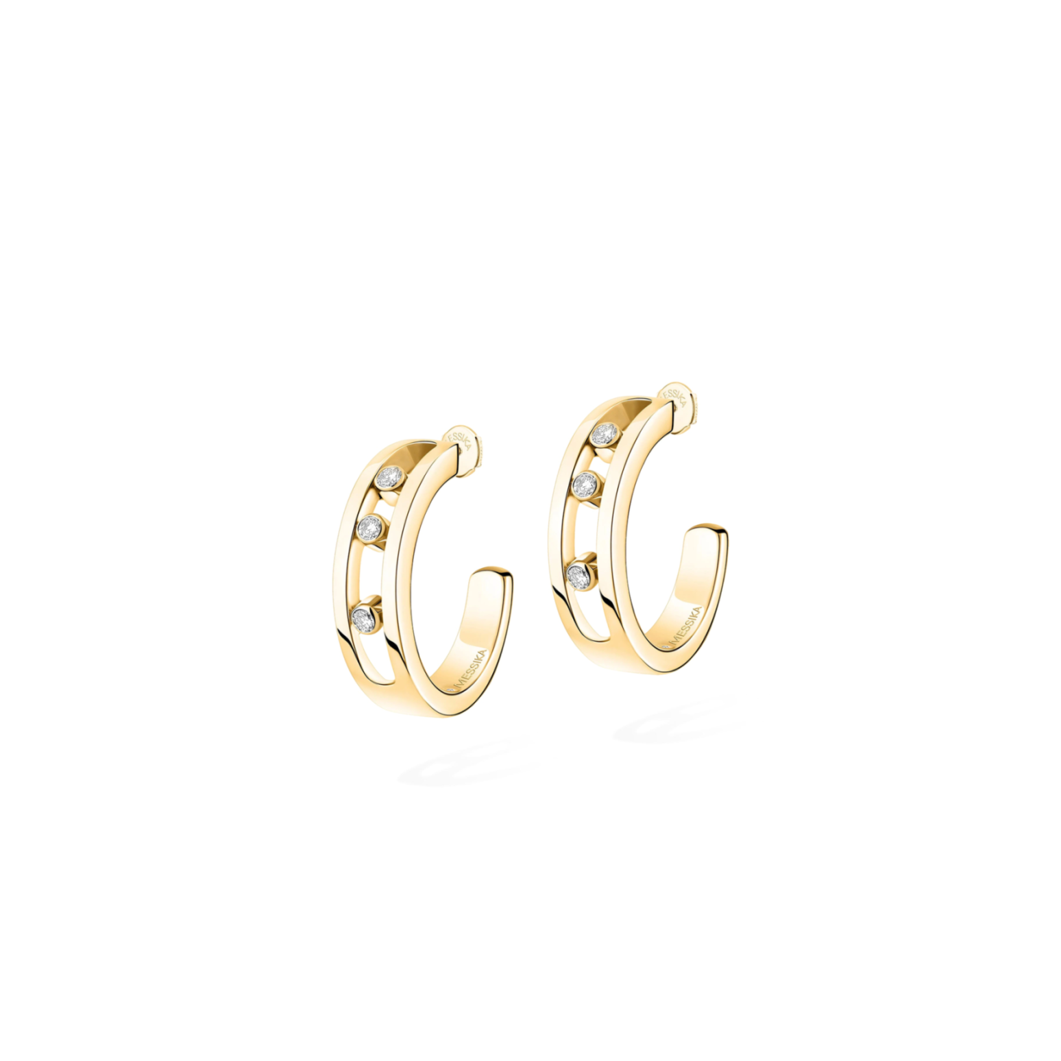 Mes1kaa move hoop earrings yellow gold d1am0nd earrings 04407-yg